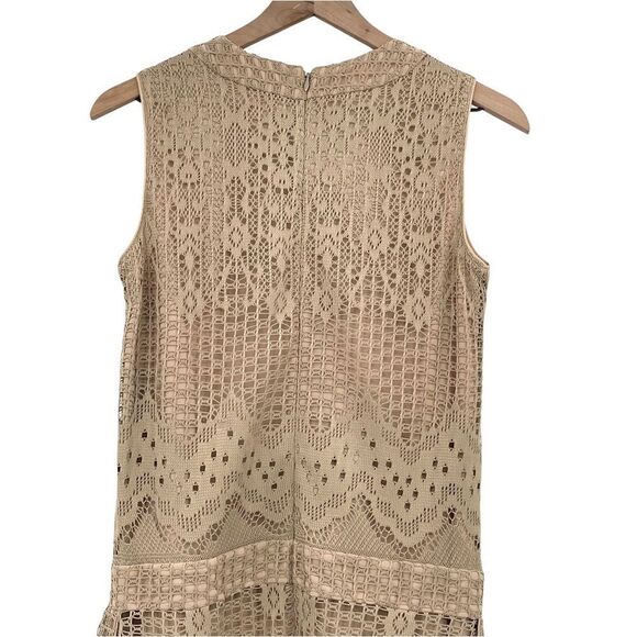NEW Anna Sui Dress Drop Waist Sleeveless Crochet/Lace Handkerchief Hem | Size 2 - Picture 7 of 14